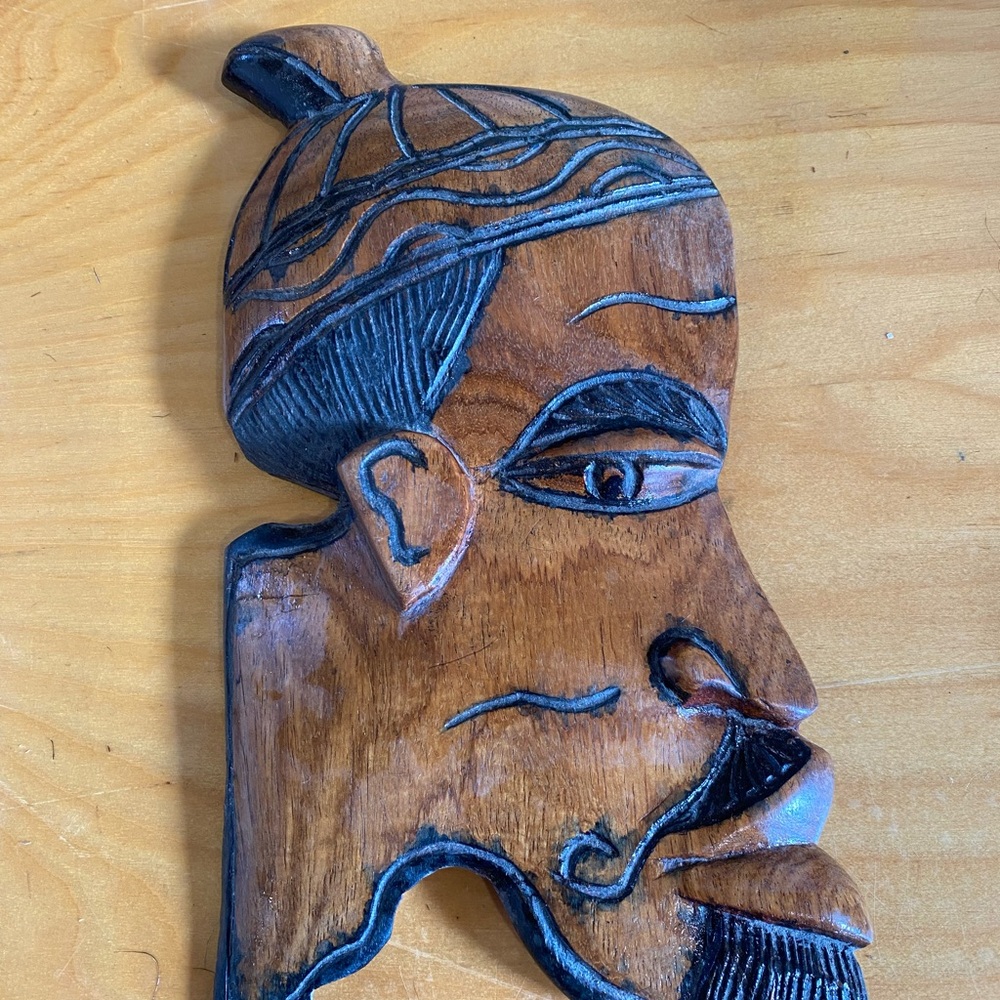 Handcrafted Wooden Wall Art with Black Accents